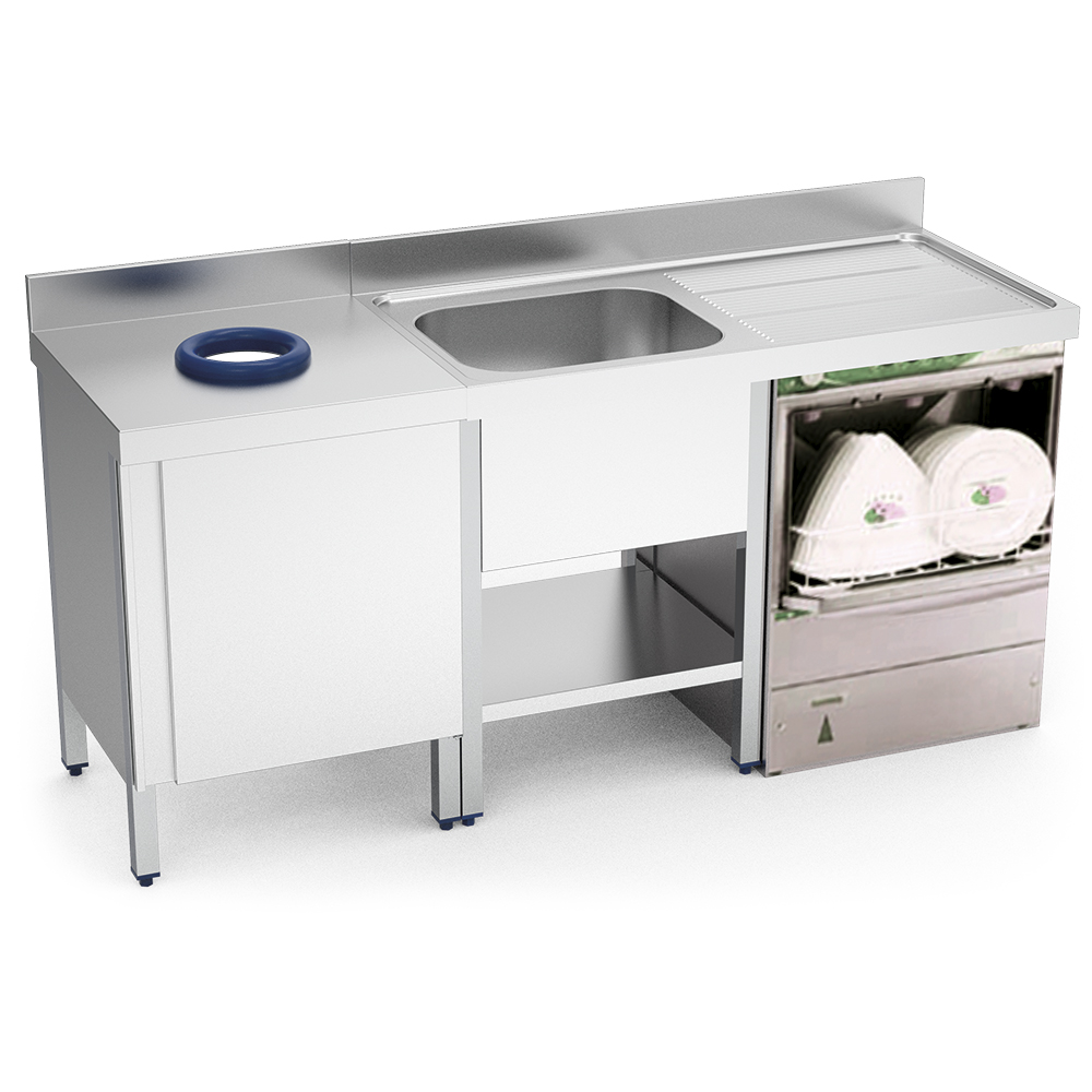 STAINLESS STEEL WALL TABLE WITH DOOR, 600 MM DEPTH - Image 3