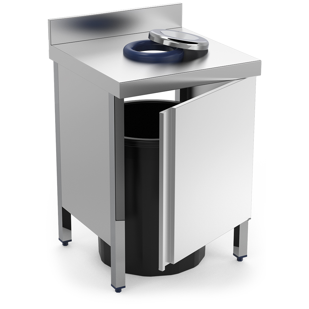 STAINLESS STEEL WALL TABLE WITH DOOR, 600 MM DEPTH - Image 4