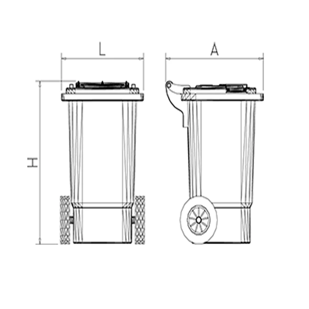 CONTAINER WITH LID AND WHEELS GREY 240L - Image 2