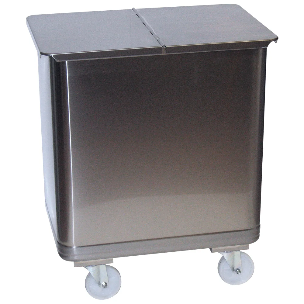 CONTENEDOR INOX TAPA Y RUEDAS