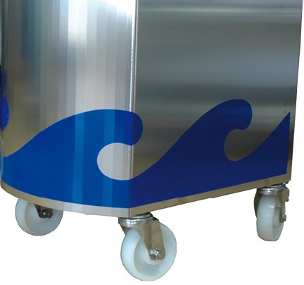 Acoplar 4 ruedas a soporte de mostrador de pescadería Fricosmos