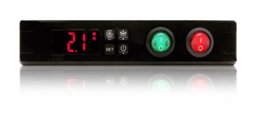 Controlador AKO Darwin AKO-D10323 con frontal extendido e interruptores · AKO Darwin AKO-D10323 extended-front controller with switches