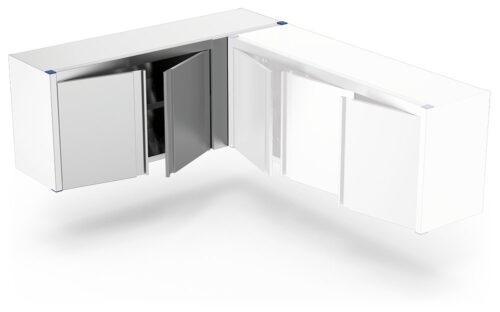 Armario colgante inox de esquina derecha con puertas abatibles Fricosmos 1075x340x660 mm