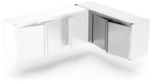 Armario colgante inox de esquina izquierda con puertas abatibles Fricosmos 1075x440x660 mm