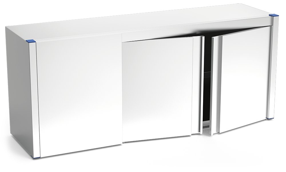 Armario colgante inox de esquina izquierda con puertas abatibles Fricosmos 1075x340x660 mm