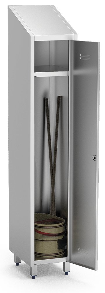 Dibujo técnico: Armario inox para productos de limpieza 1 puerta Fricosmos 370x480x2010 mm