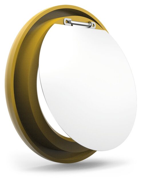 Aro amarillo con trampilla para contenedor de reciclaje vertical Fricosmos