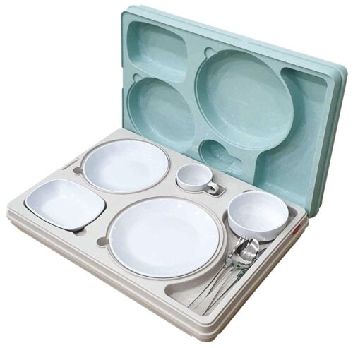 Bandeja isotérmica polipropileno 1/1 para colectividades (base + tapa, 5 compartimentos) Fricosmos 545x370x120 mm