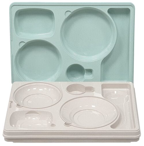 Bandeja isotérmica polipropileno 1/1 para colectividades (base + tapa, 5 compartimentos) Fricosmos 545x370x120 mm