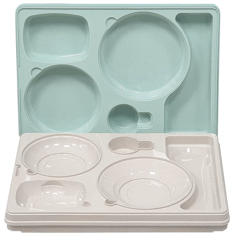 Bandeja isotérmica polipropileno 1/1 para colectividades (base + tapa, 5 compartimentos) Fricosmos 545x370x120 mm