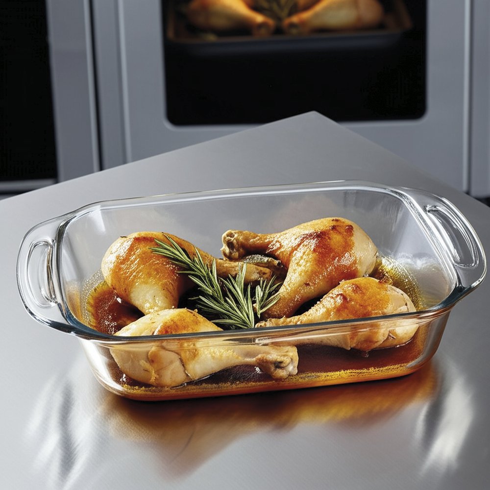 Bandeja para horno rectangular de cristal 3,5 l Fricosmos