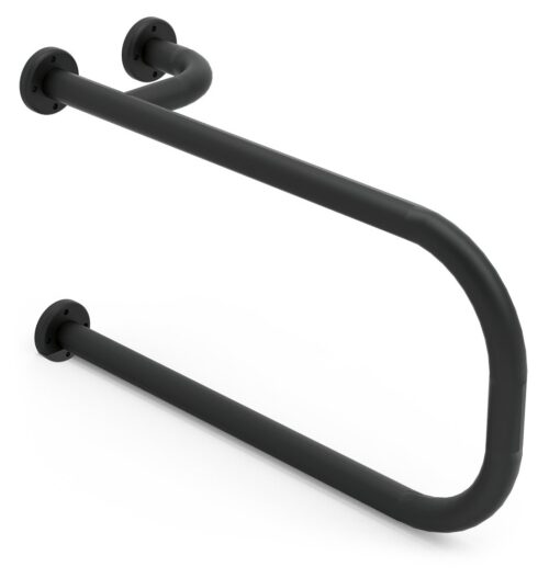 Barra de apoyo para lavabo mano derecha en acero inoxidable Serie Black Fricosmos