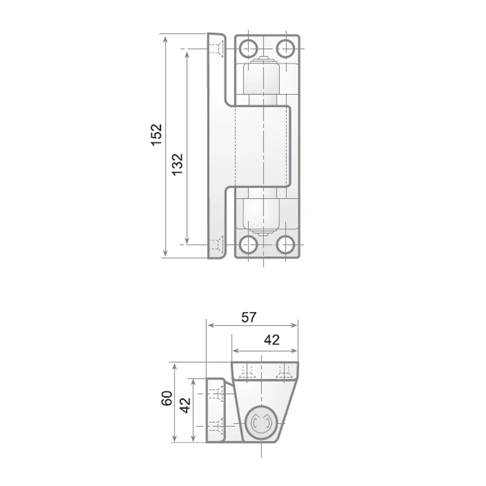 Bisagra G-207 cromada – imagen 2