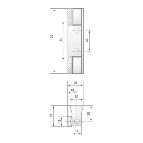 G-303 PV zamak and polyamide hinge · view 2