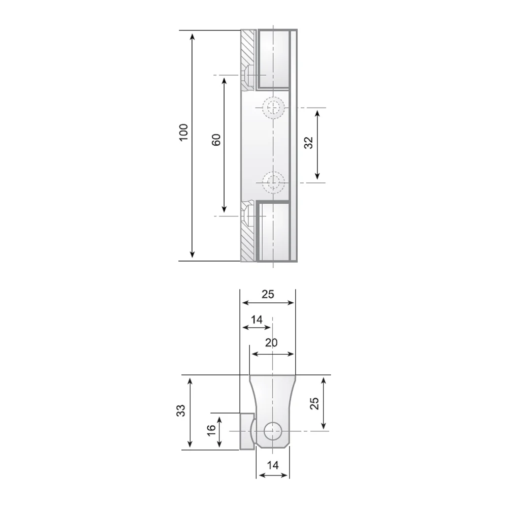 G-303 PV zamak and polyamide hinge · view 2
