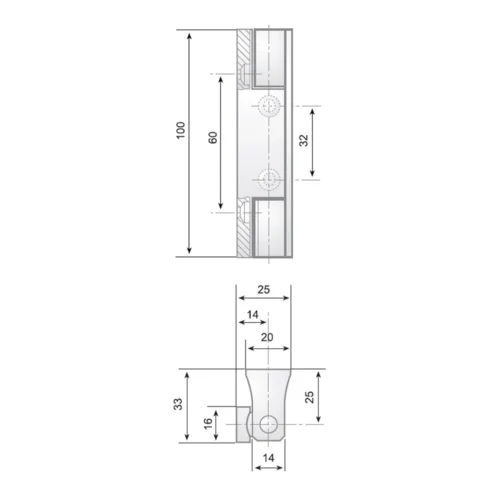 G-303 chrome zamak hinge · view 2