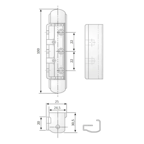 G-325 chrome zamak hinge with stainless cover · view 2