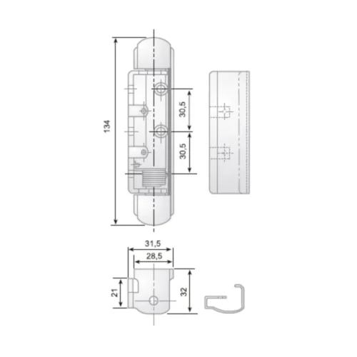 G-426 hinge with return spring · view 2