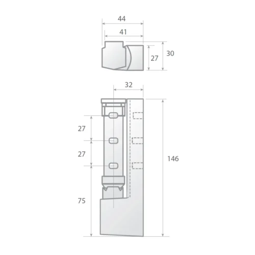 G-450 hinge with ramp and 90º hold-open · view 2