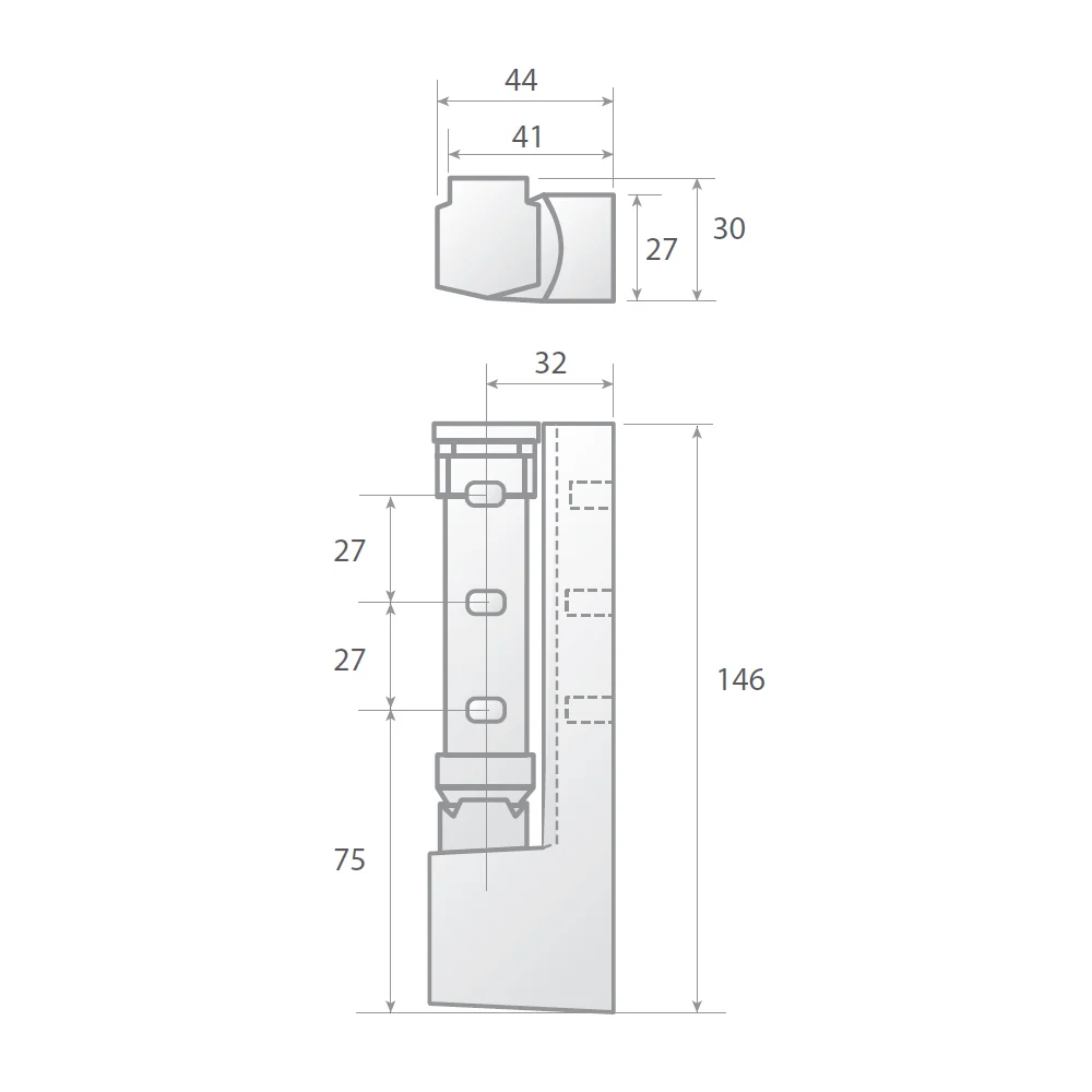 G-450 hinge with ramp and 90º hold-open · view 2
