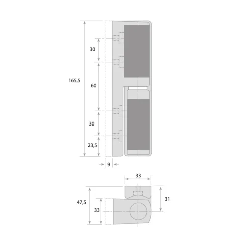 Bisagra G-480 vertical sin rampa – imagen 2