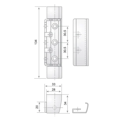 G-525 chrome zamak hinge with stainless cover · view 2