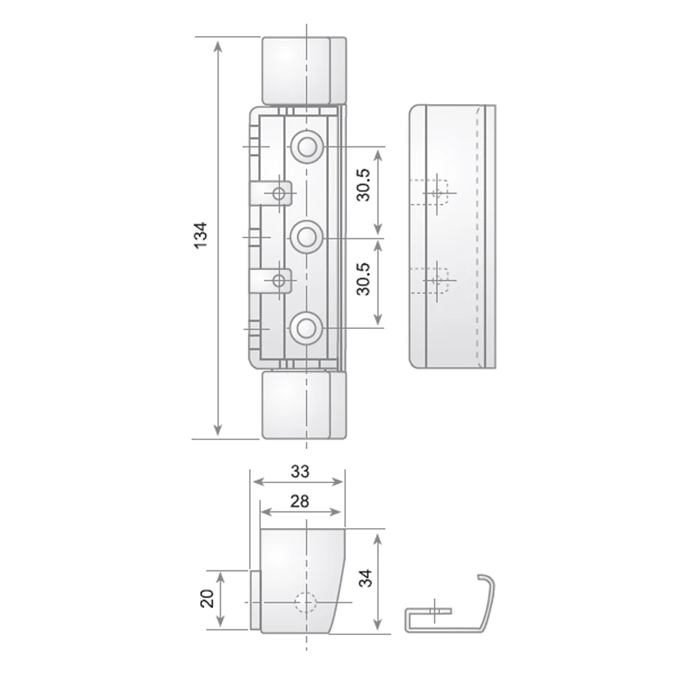 G-525 chrome zamak hinge with stainless cover · view 2