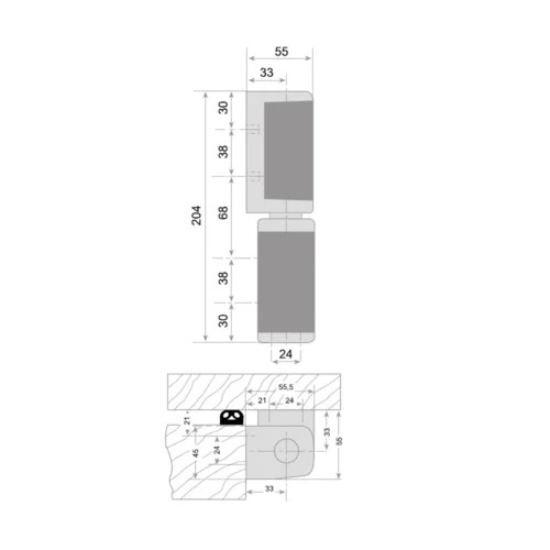 Bisagra G-982 sin rampa – imagen 2