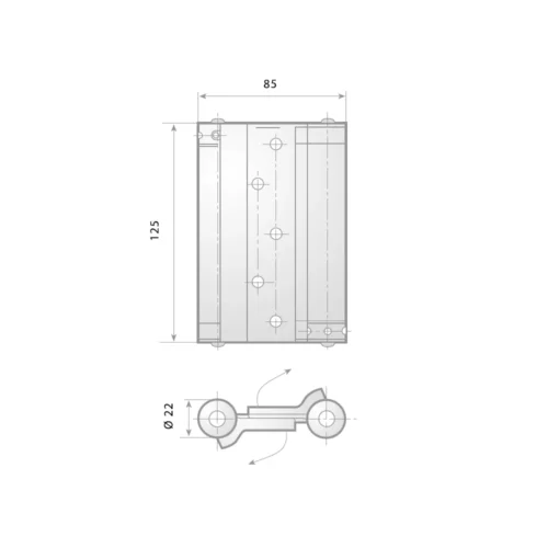 Bisagra N-2 doble acción 18/10 – imagen 2