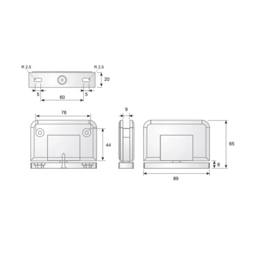 BP-01 rotating hinge for glass doors · view 2