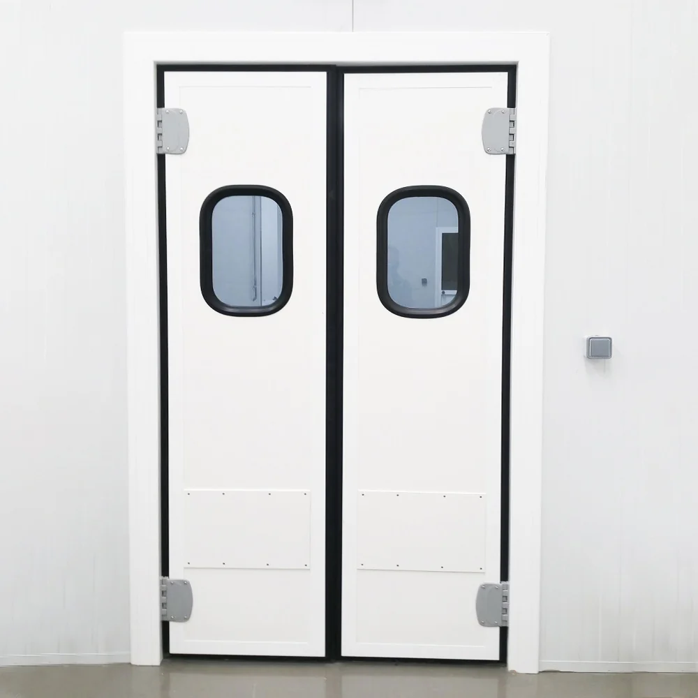 Puerta de vaivén de dos hojas montada con bisagras PL-4551 N