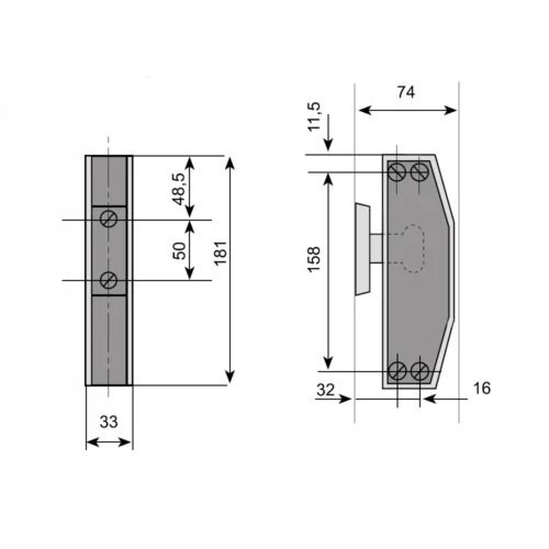 Block for G-1850 latch · view 2