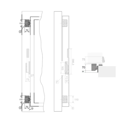 Black composite block for I-1116 latch · view 2