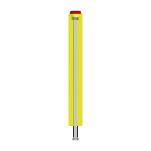 Cross-section of the ULTRA 1000 bollard: class 8.8 steel rod core Ø 30 mm, polyethylene solid body and anchoring with PVC housing and nut