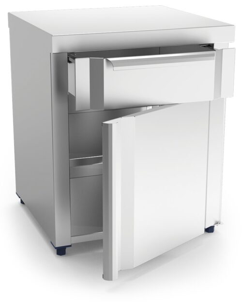 Box modular inox con cajón y puerta Fricosmos 439x423 mm
