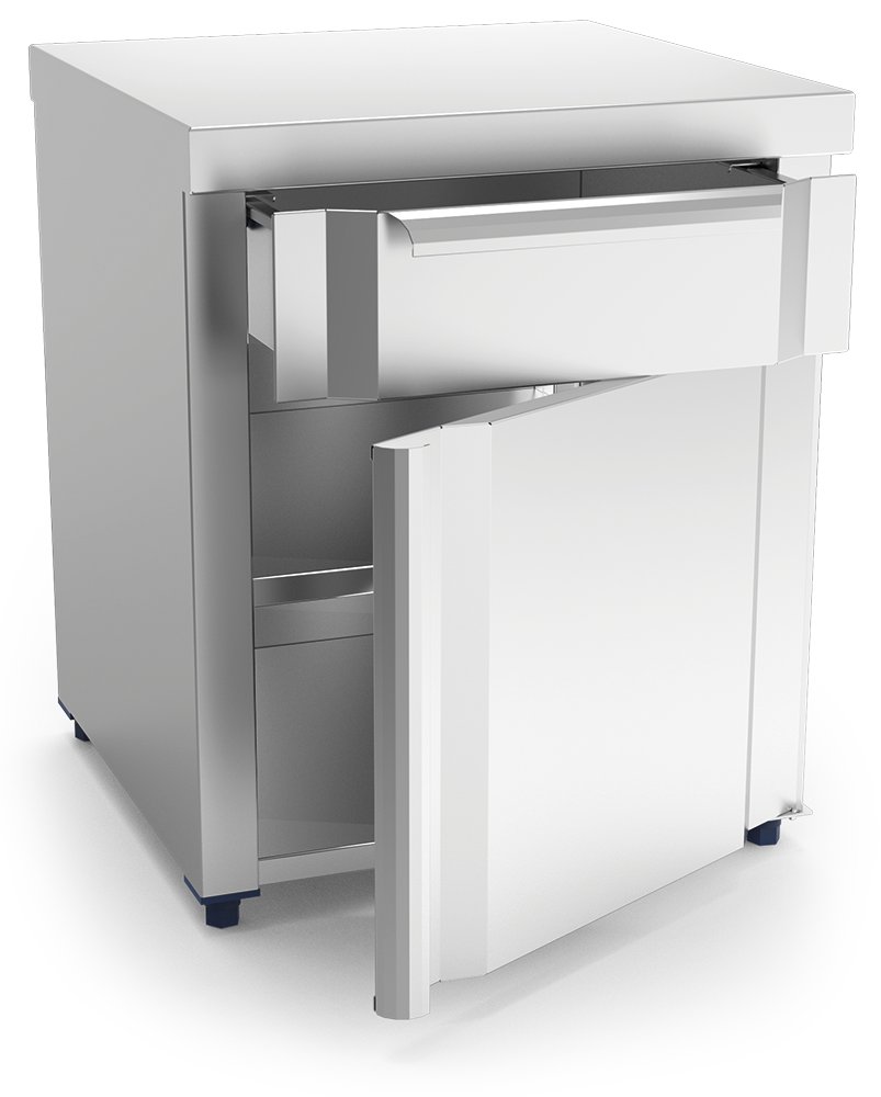 Box modular inox con cajón y puerta Fricosmos 439x423 mm