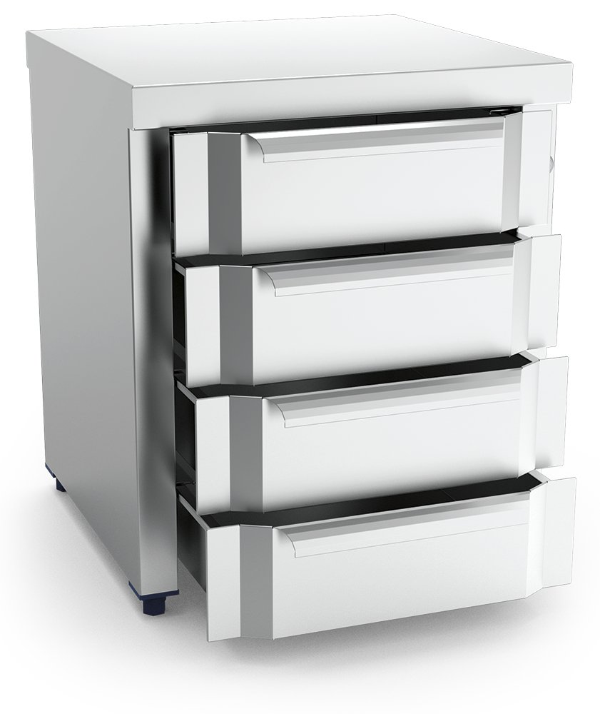Box modular inox con cuatro cajones Fricosmos
