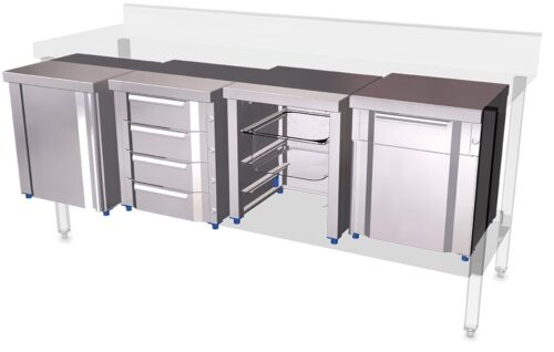Box modular inox con guías Gastronorm Fricosmos 439x423 mm