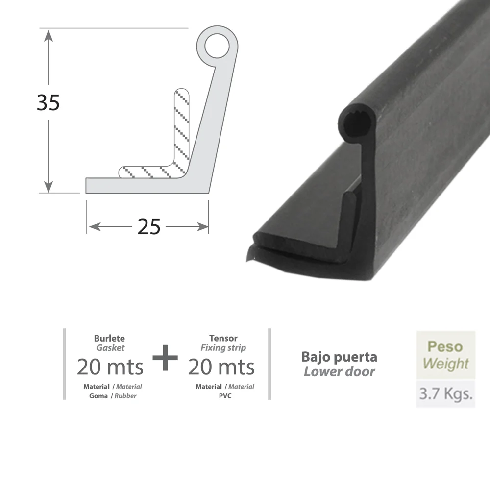 Burlete 240 bajo puerta 20 m + tensor 20 m – imagen 3