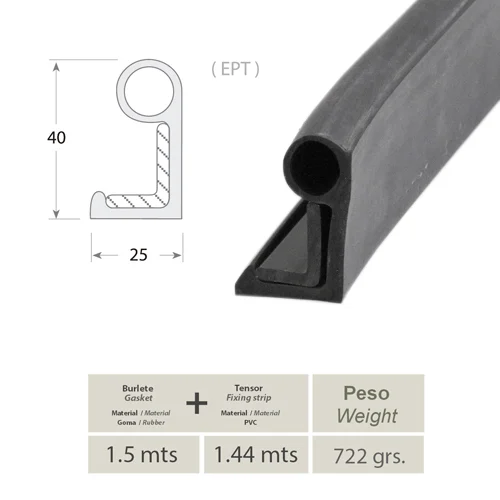 Burlete 3530/516 bajo puerta 1,5 m + tensor 1,44 m – imagen 3
