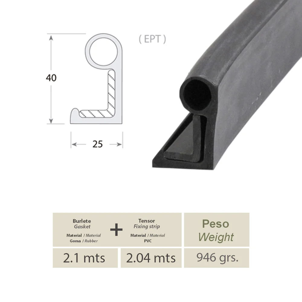 Burlete 3530/516 bajo puerta 2,10 m + tensor 2,04 m – imagen 3