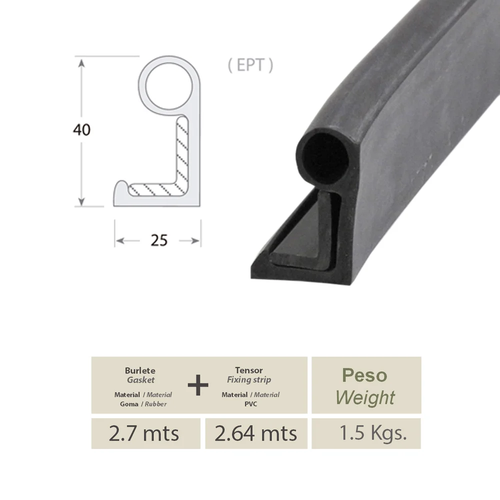 Burlete 3530/516 bajo puerta 2,7 m + tensor 2,64 m – imagen 3