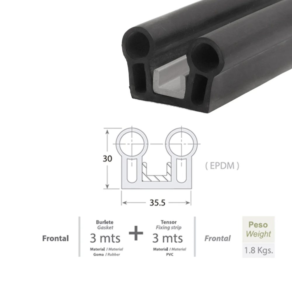 Burlete frontal 3340 3 m + tensor 3 m – imagen 3