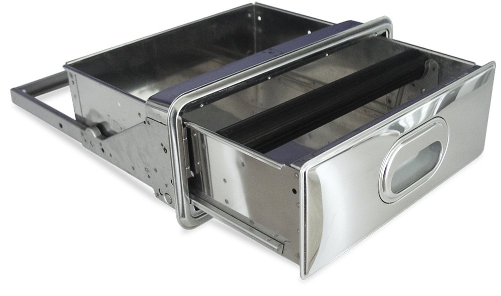 Cajón inox con accesorio café acoplado a estantería inox de ancho 600 mm Fricosmos