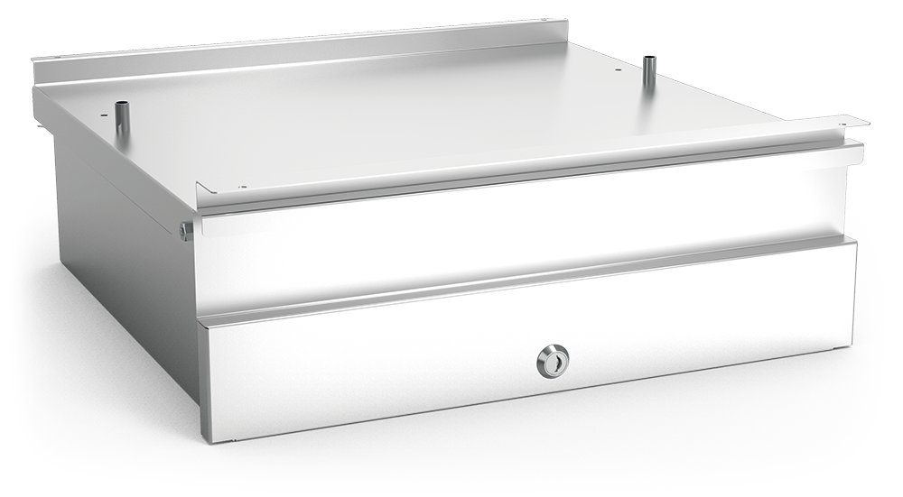 Cajón inox pequeño acoplado a mueble Fricosmos