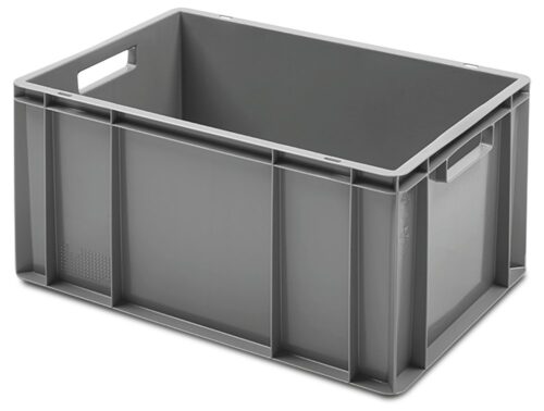 Cajón liso apilable gris Fricosmos 600x400x320 mm