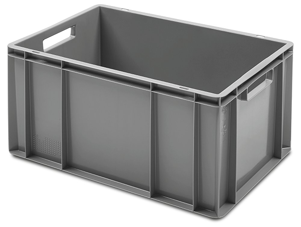 Cajón liso apilable gris Fricosmos 600x400x320 mm