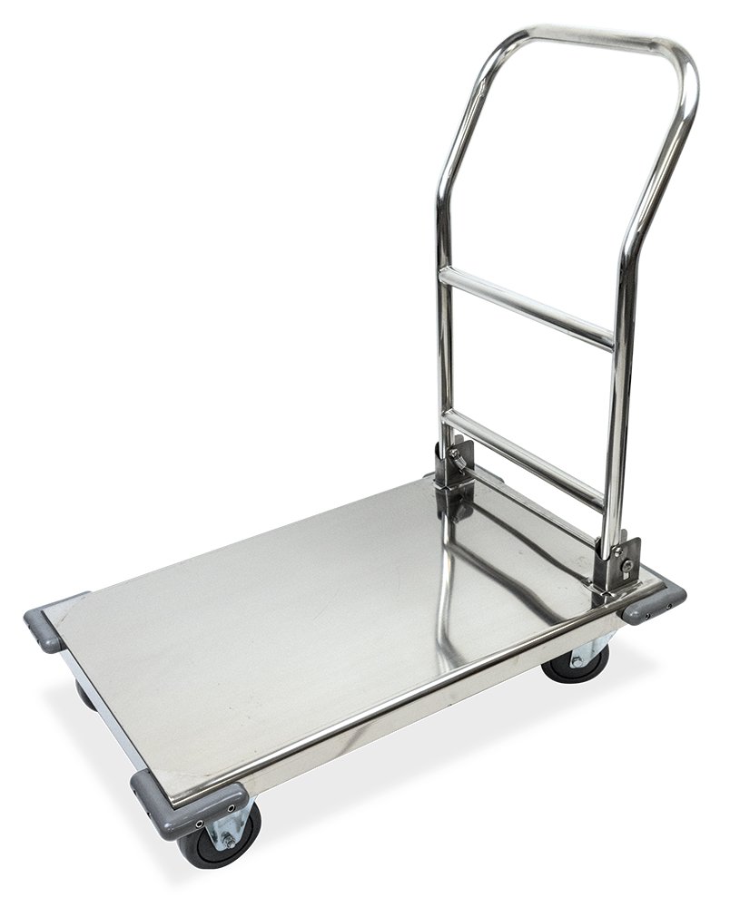 Carro de plataforma inox con asa retráctil Fricosmos