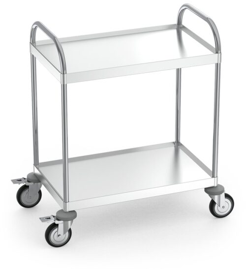 Carro de servicio inox con 2 entrepaños Fricosmos 835x535x975 mm