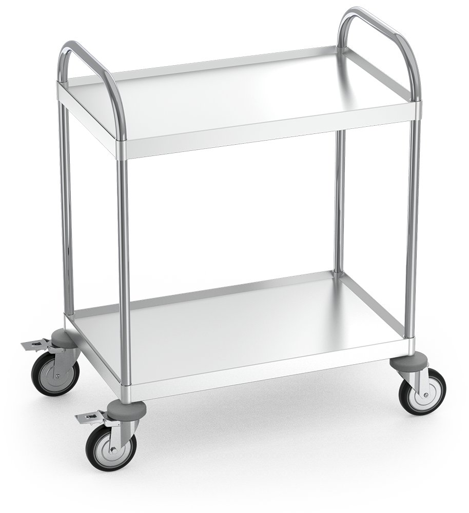 Carro de servicio inox con 2 entrepaños Fricosmos 835x535x975 mm